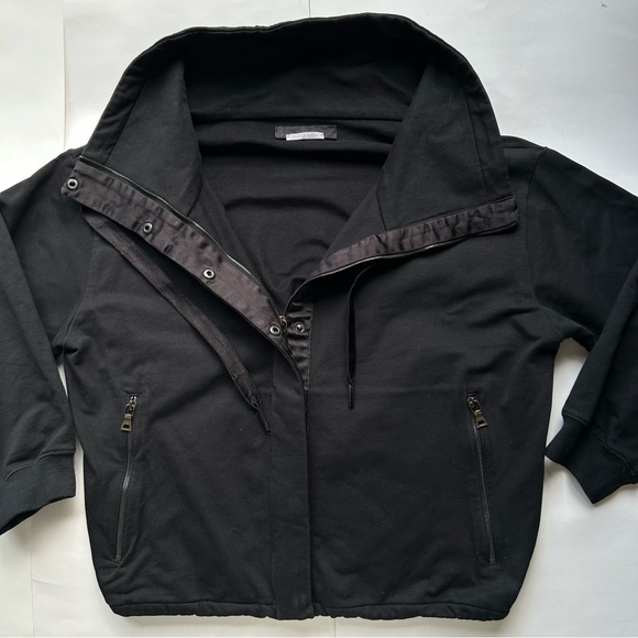 Prada bomber jacket crop zip black top high neck size small - Picture 4 of 11